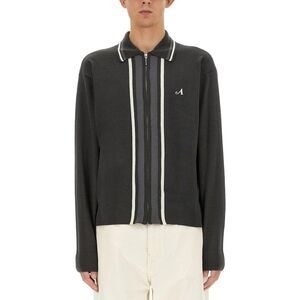 AWAKE NY Striped Zip-Up Cardigan Men BLACK Sweaters & Cardigans